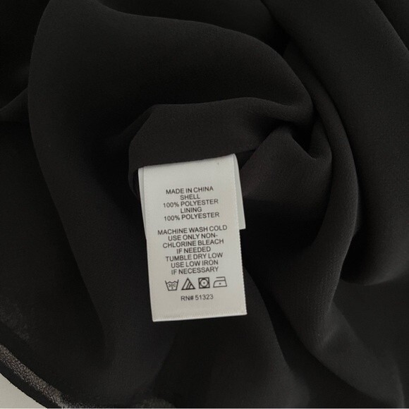 NWT 1. State Short Sleeve Black Tie Waist Blouse, Size XS - Picture 9 of 9